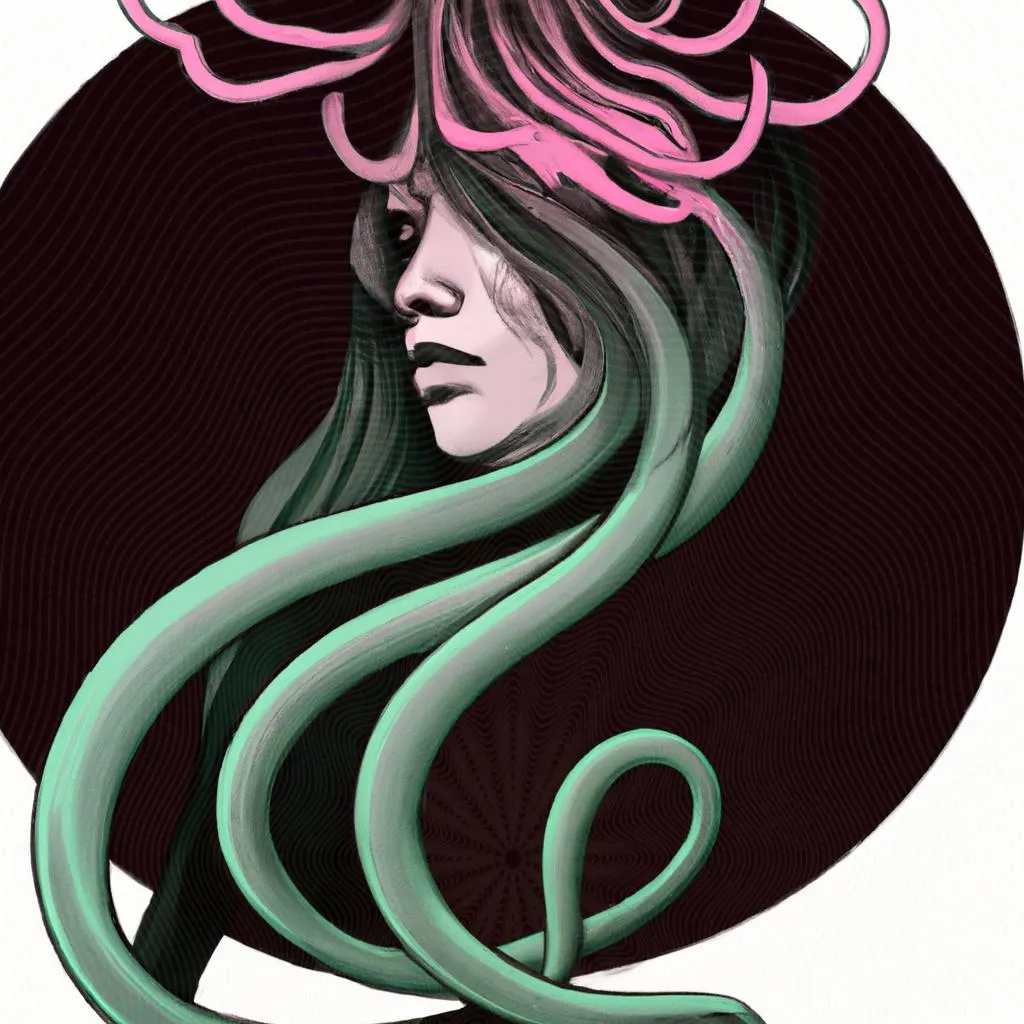 uma ilustração em preto e branco de qual o significado da tattoo da medusa