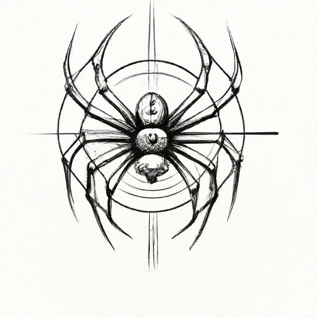 Aranha na pele: desvendando o significado da tatuagem 4 um esboço artístico sobre qual o significado da tatuagem da aranha