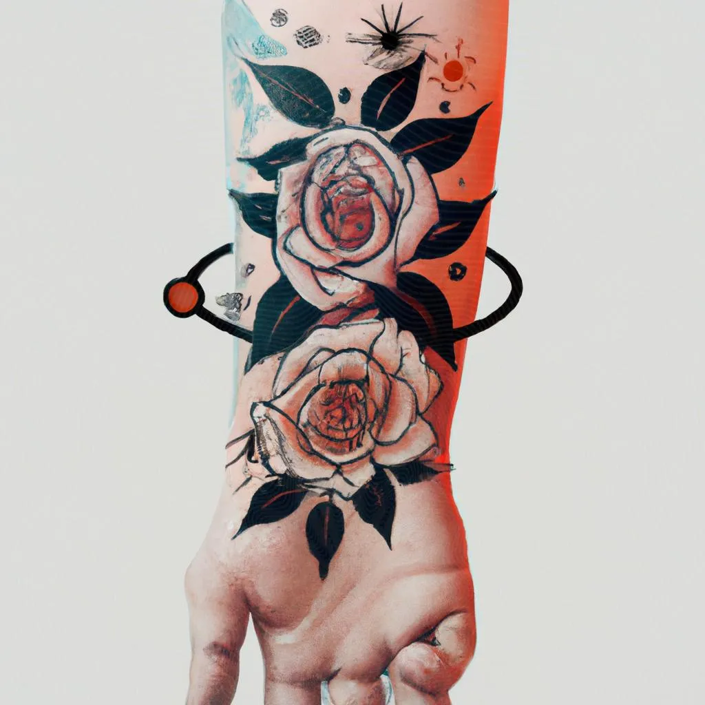 uma impressão artística de qual o significado da tatuagem de rosas