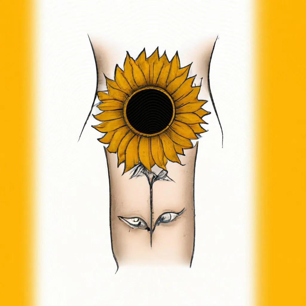 Desvendando o Mistério: Significado Oculto da Tatuagem Girassol 2 um desenho artístico sobre qual o significado da tatuagem girassol
