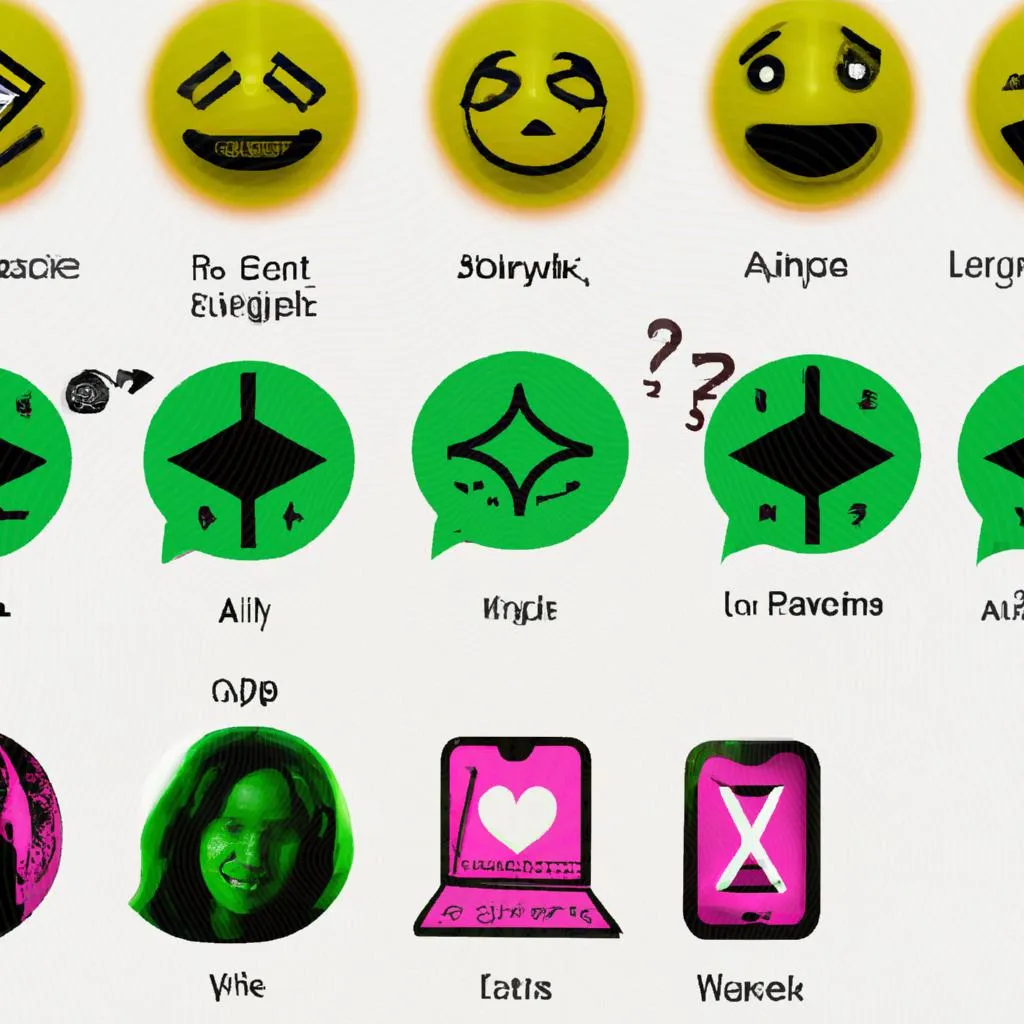 um gráfico ilustrado de qual o significado de cada emojis do whatsapp