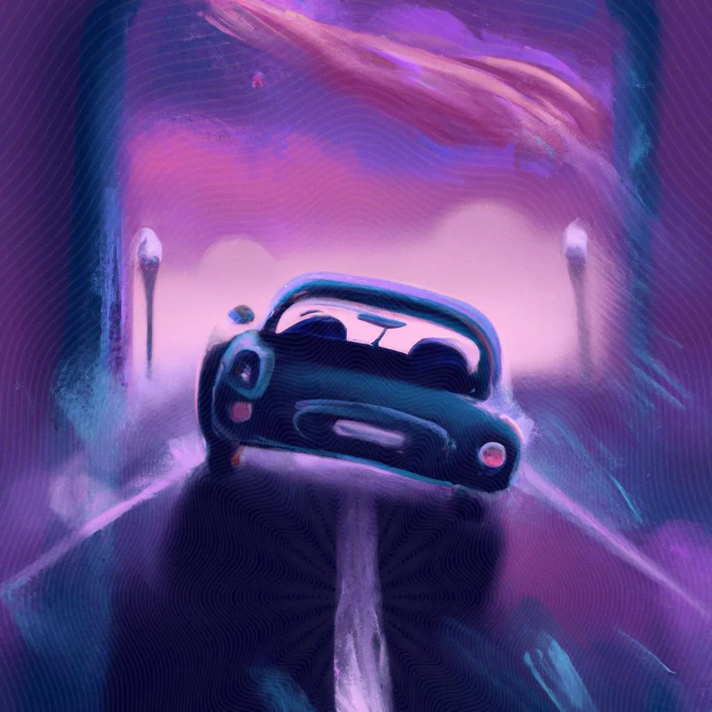 uma ilustração realista de qual o significado de sonhar dirigindo carro