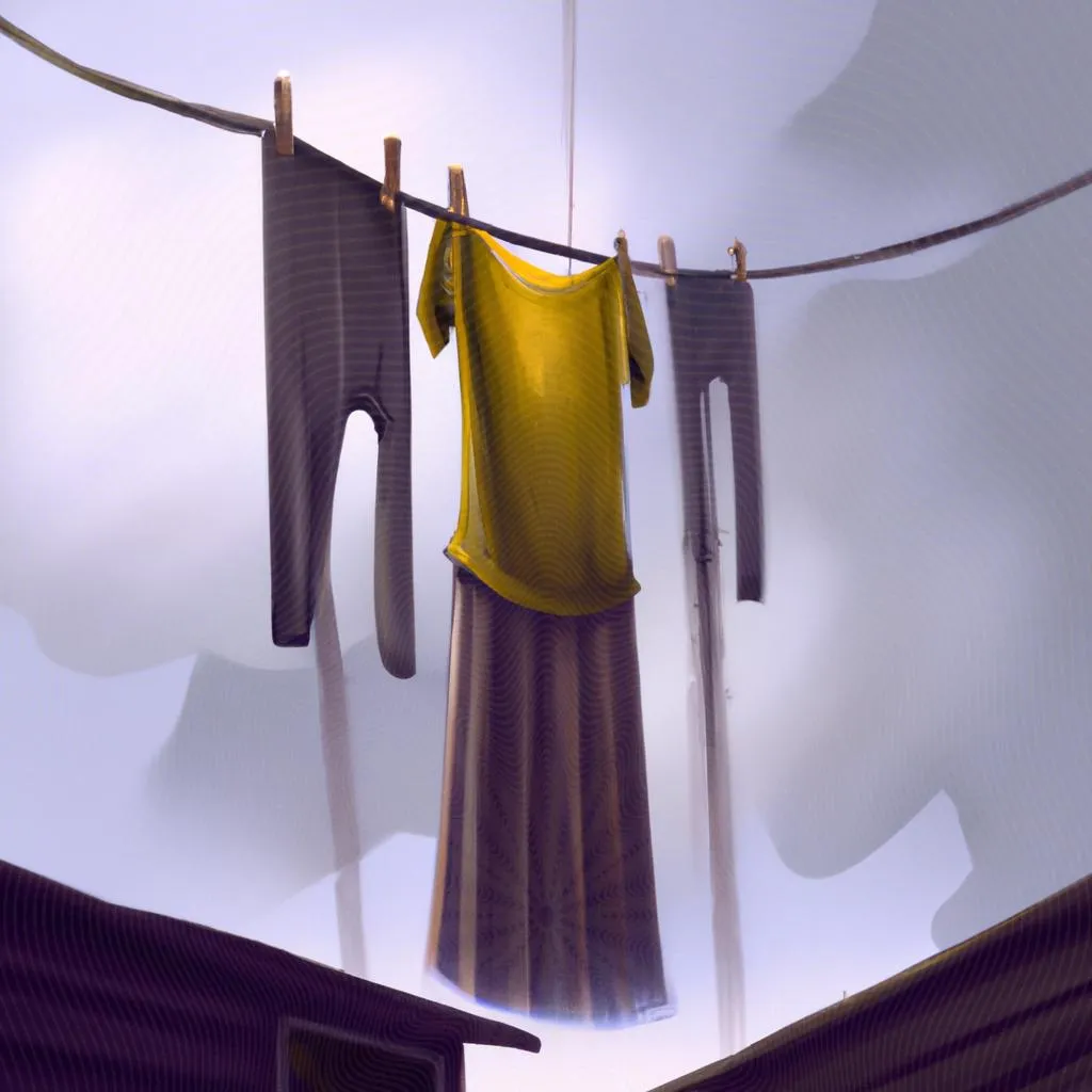 um desenho arquitetônico sobre qual o significado de sonhar estendendo roupa no varal