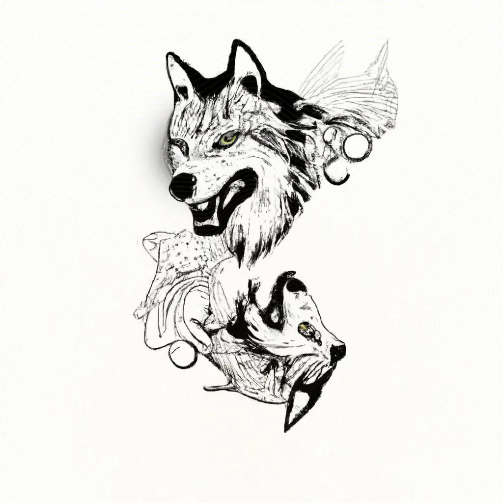 uma composição gráfica de qual o significado do lobo em tatuagem