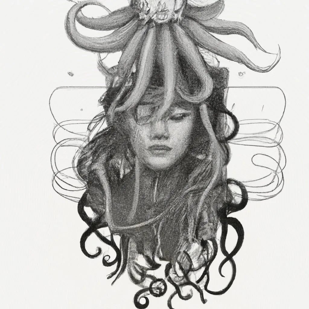 uma ilustração em preto e branco de qual significado da tatuagem da medusa