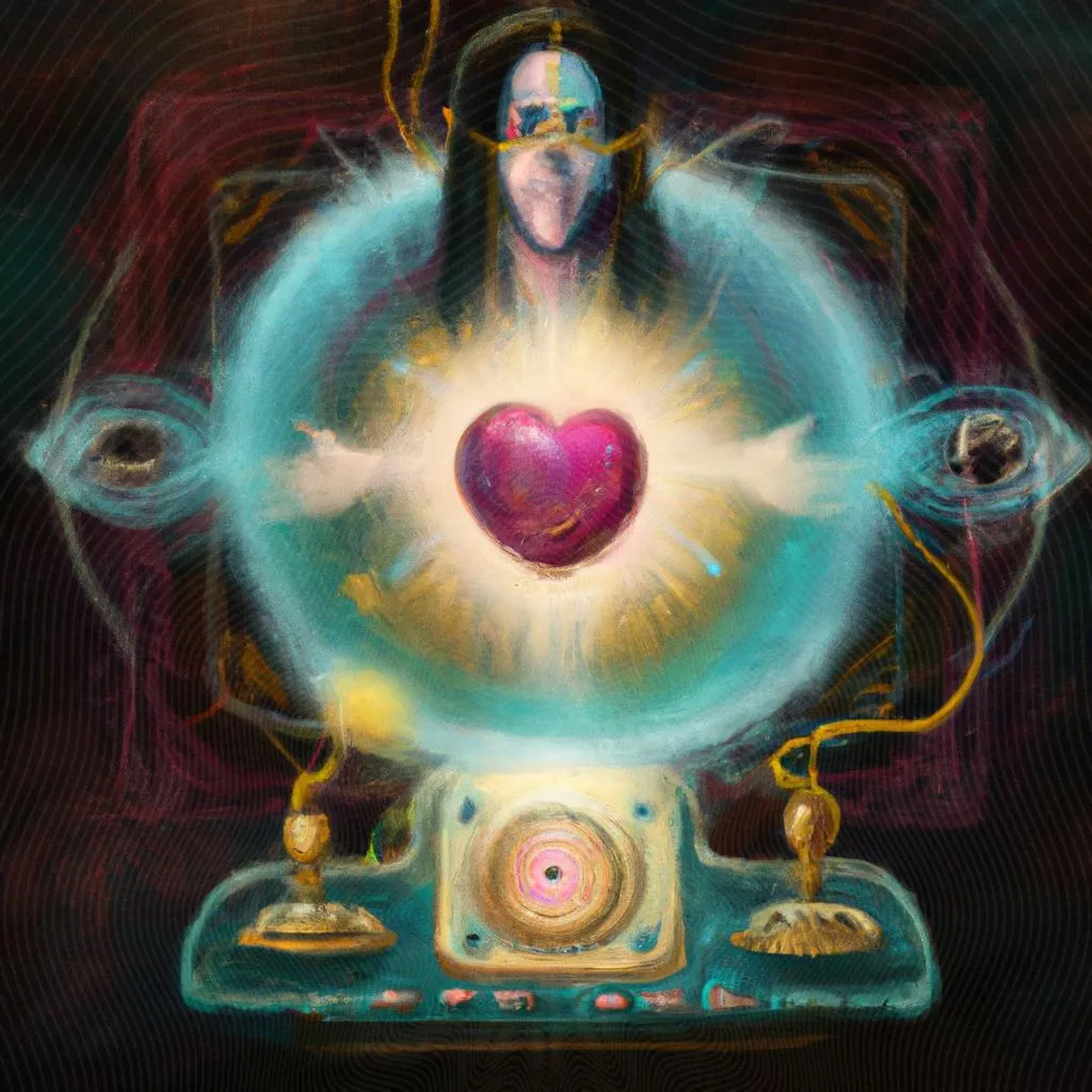 uma arte em gravura de radio deus e amor espirito santo
