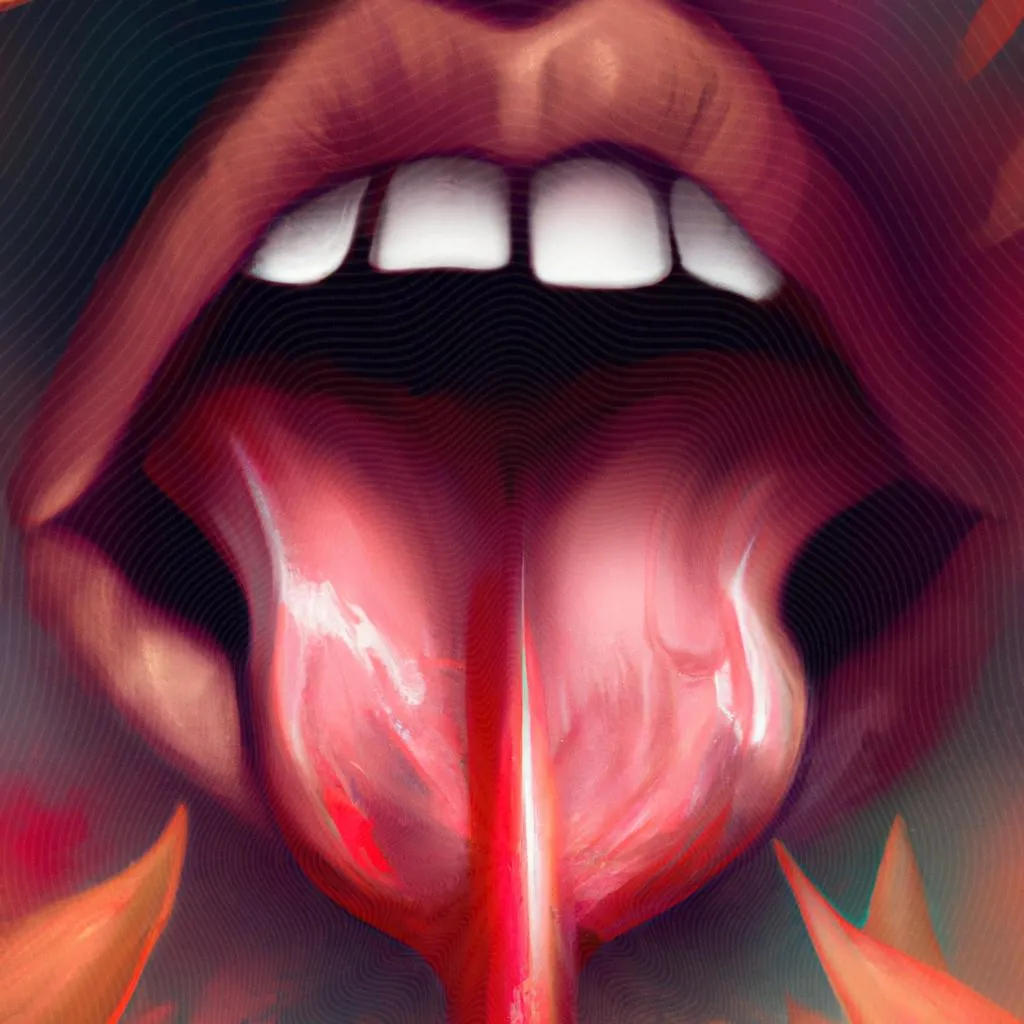 Sangue na boca: o que o espiritismo revela sobre essa sensação? 3 uma ilustração realista de sentir gosto de sangue na boca espiritismo
