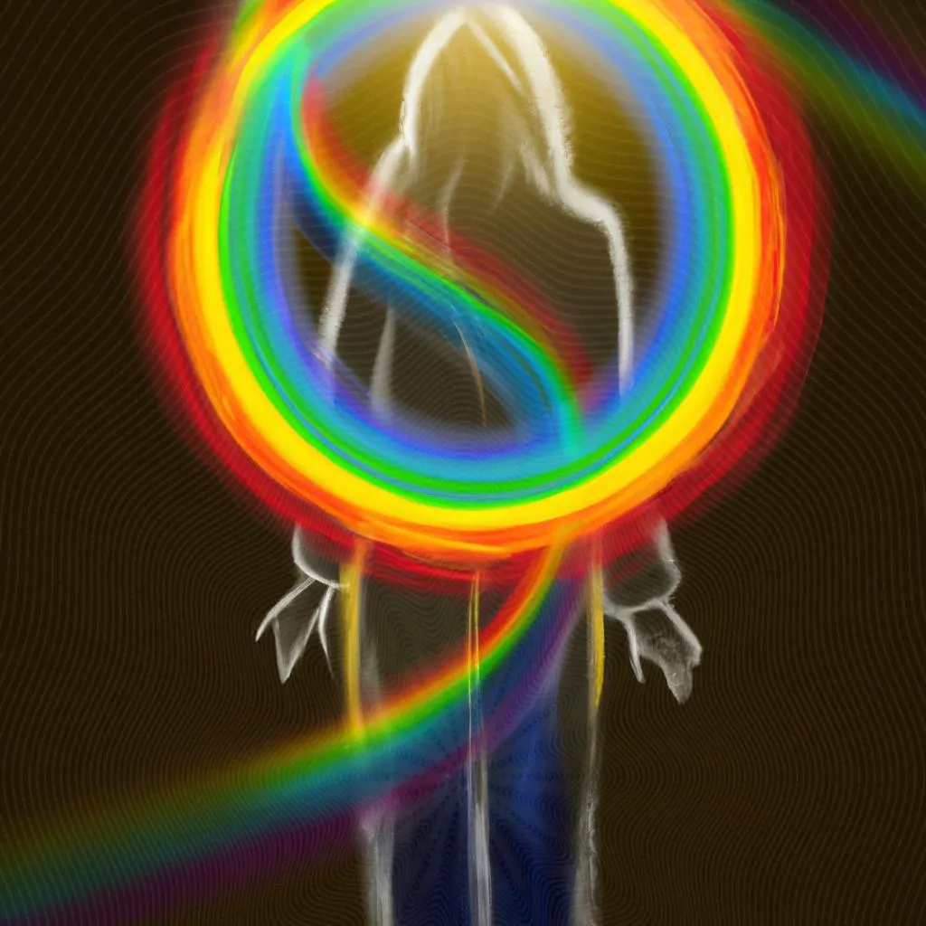 Significado do Arco-Íris no Espiritismo: Descubra a Simbologia Divina 4 uma arte abstrata sobre significado do arco iris no espiritismo
