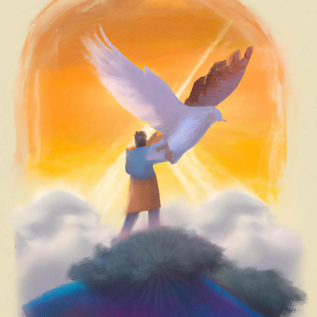 um desenho arquitetônico sobre sobre cristo o espirito pousou