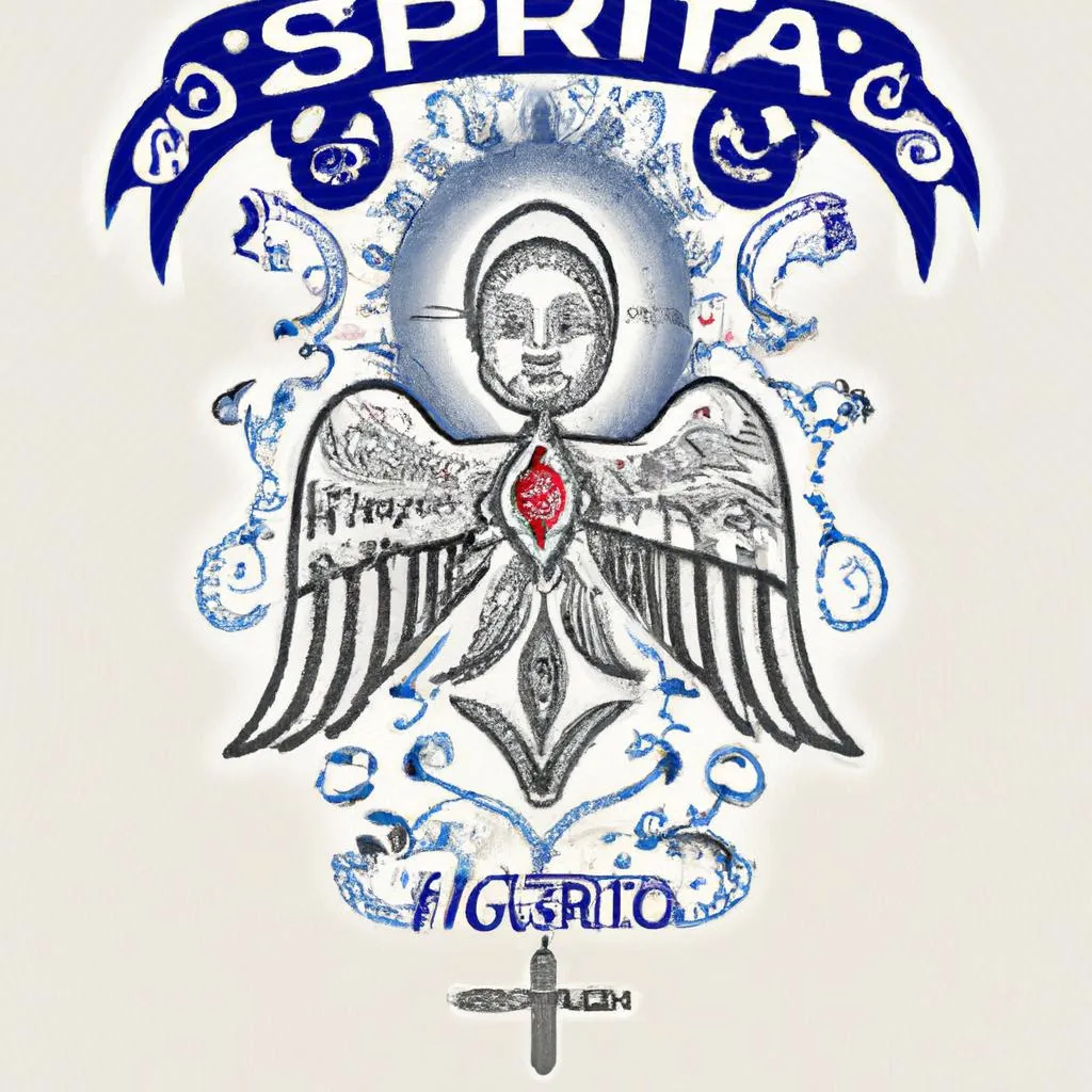 um design visual de tattoo espirito santo delicada