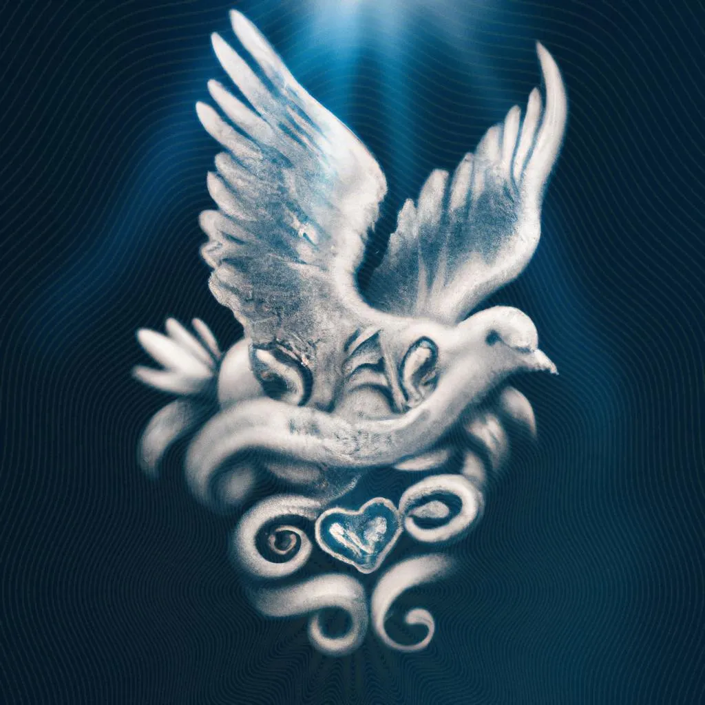 uma obra de arte ilustrativa de tatuagem do espirito santo