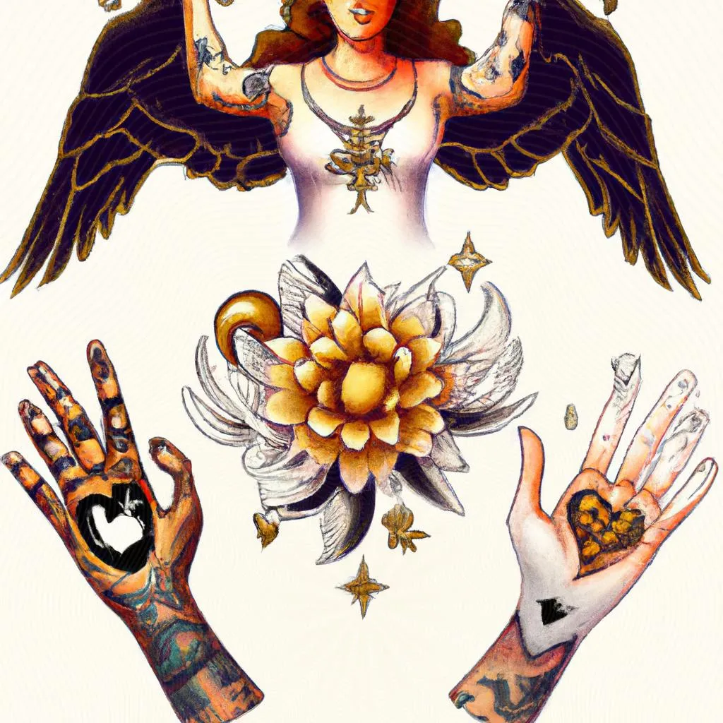 uma gravura sobre tatuagens do espirito santo