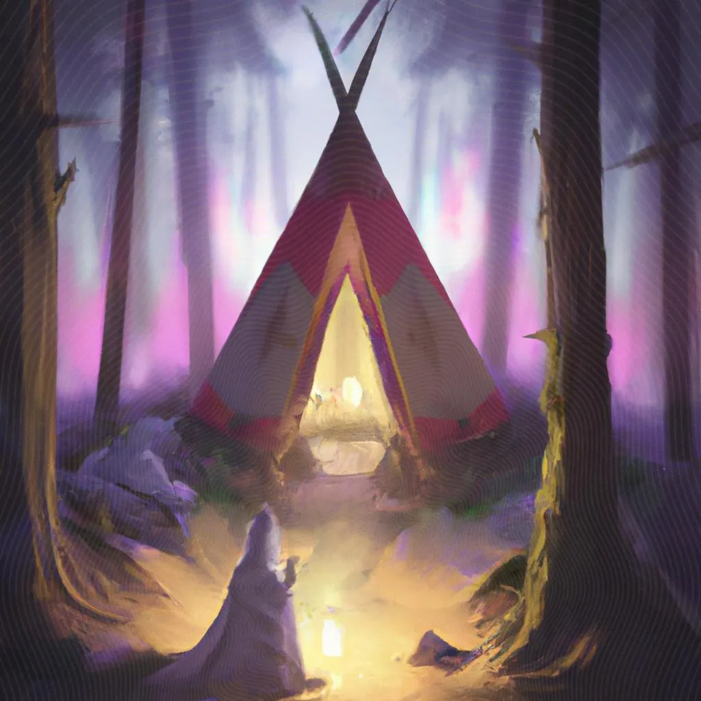 um gráfico ilustrado de tenda espirita