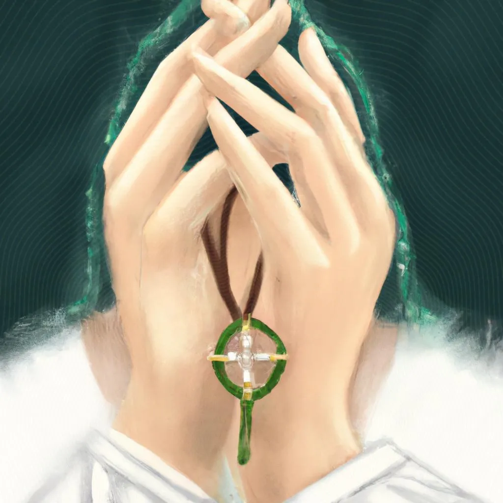 uma cena gráfica de terço do espirito santo escrito