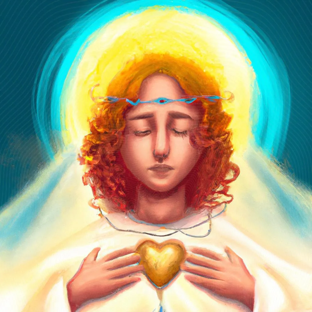 uma pintura figurativa de terço do espirito santo meditado
