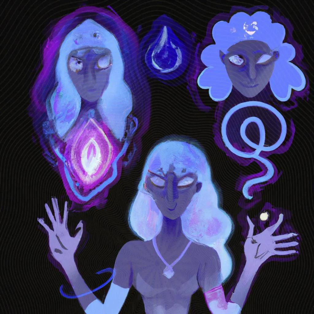 uma imagem impressionista de tipos de espiritas