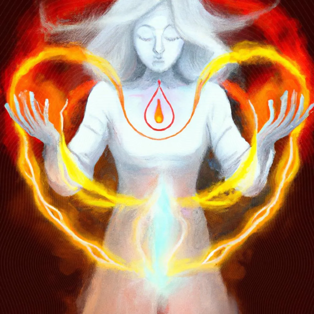 uma imagem pictórica de transferencia energetica espiritismo