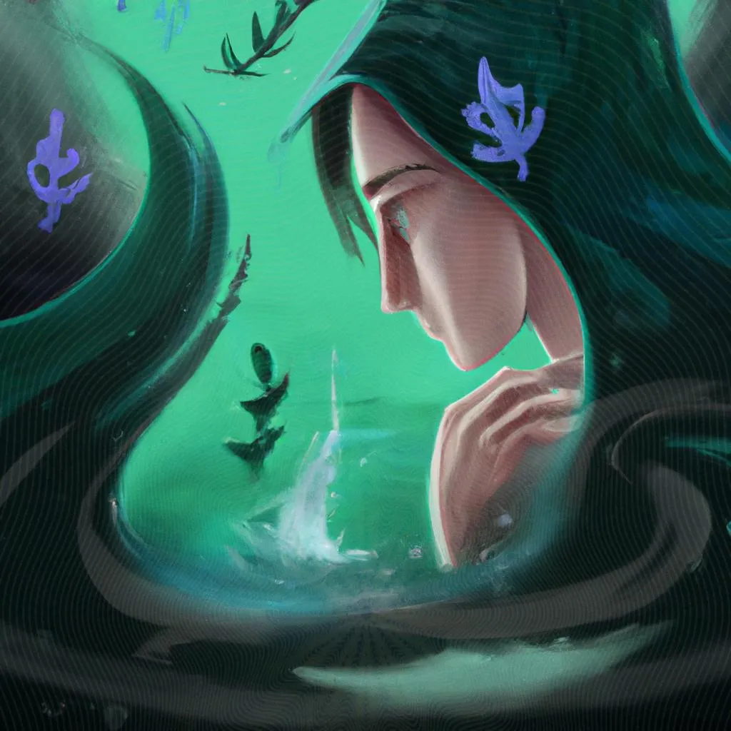 uma pintura figurativa de um espirito atras de mim
