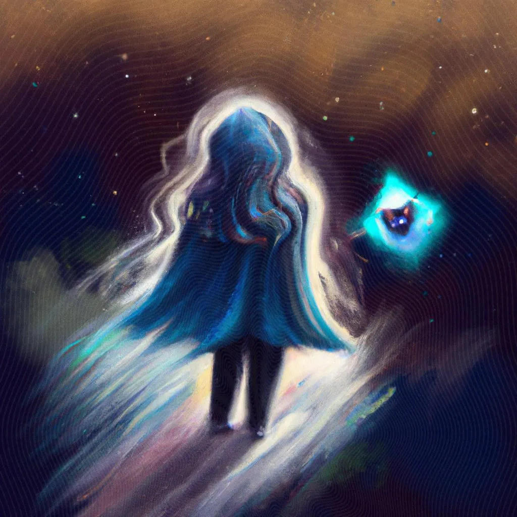 uma pintura a óleo sobre um espirito atras de mim
