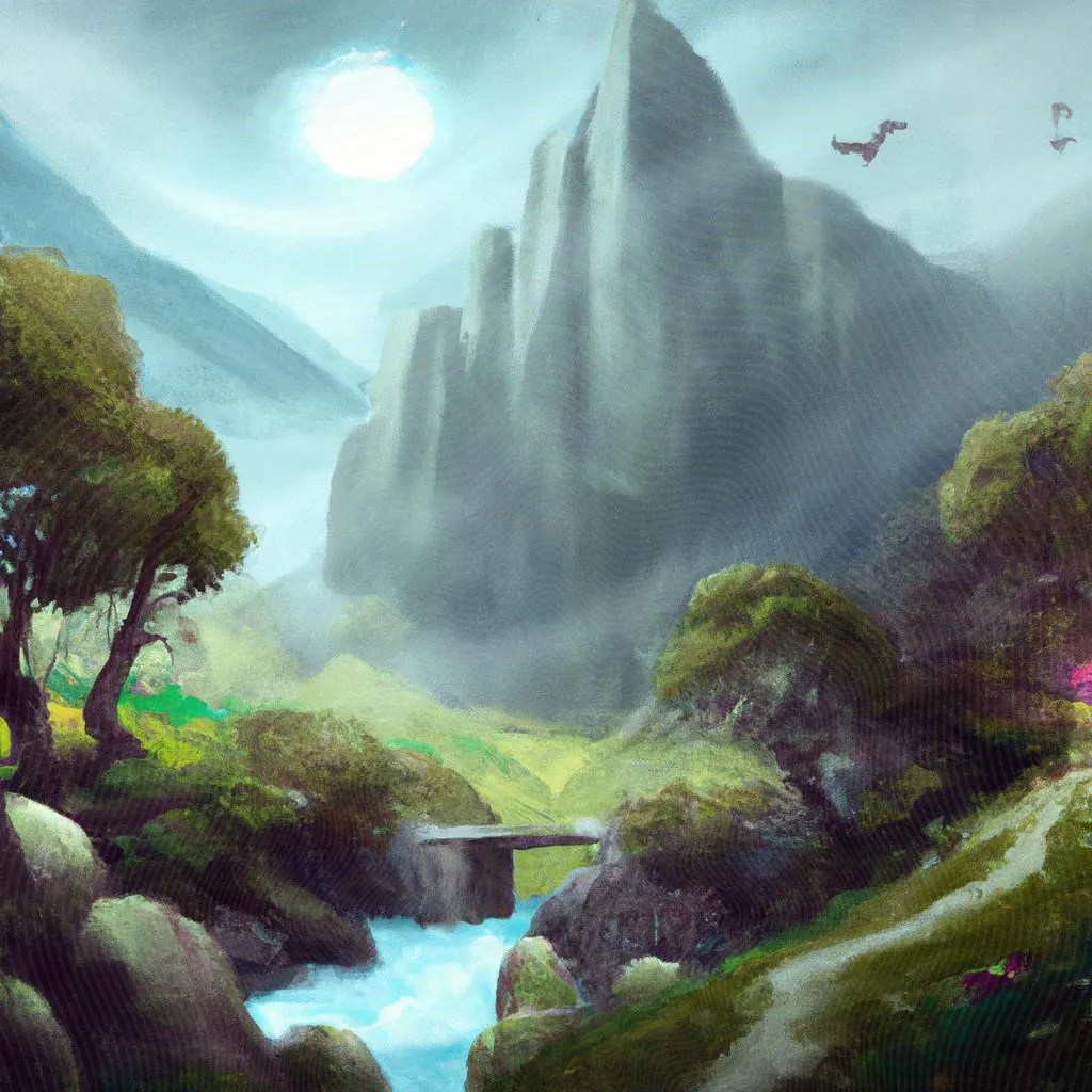 uma pintura a óleo sobre vale espirito santo