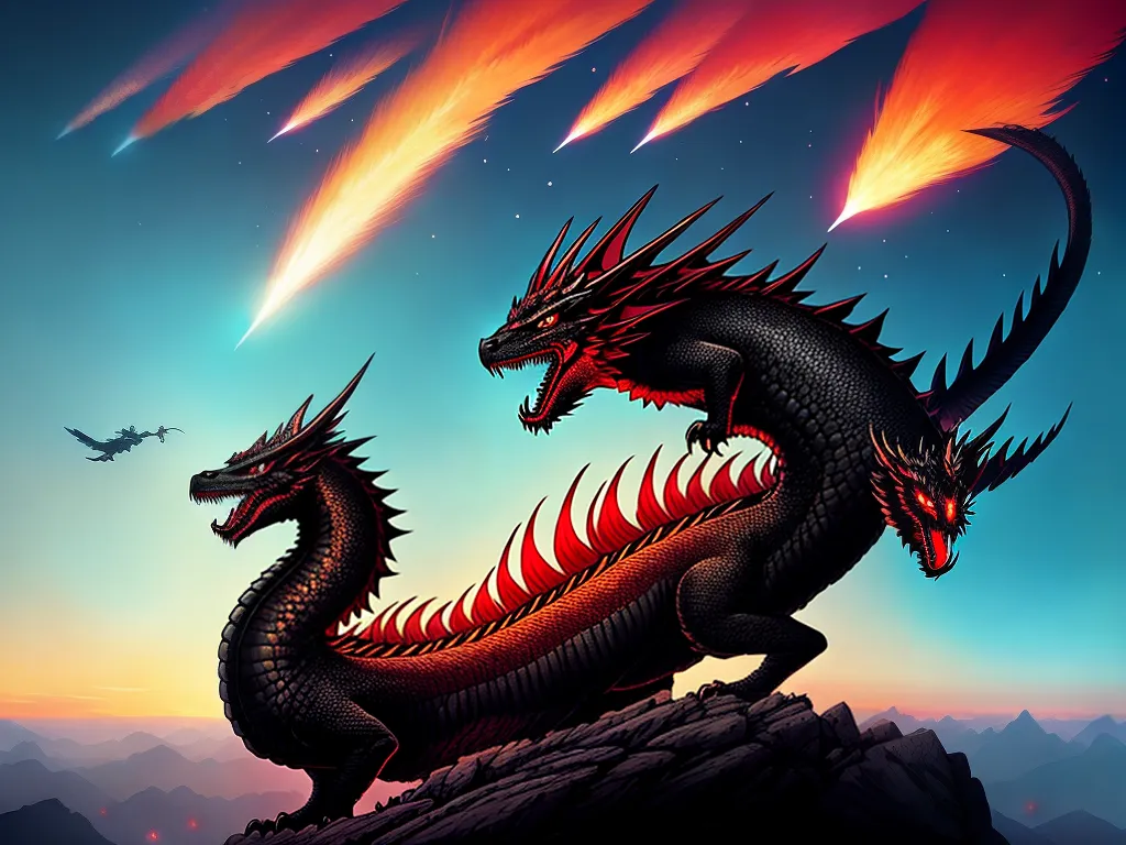 Fotos sonhar com dragao preto vermelho chines komodo