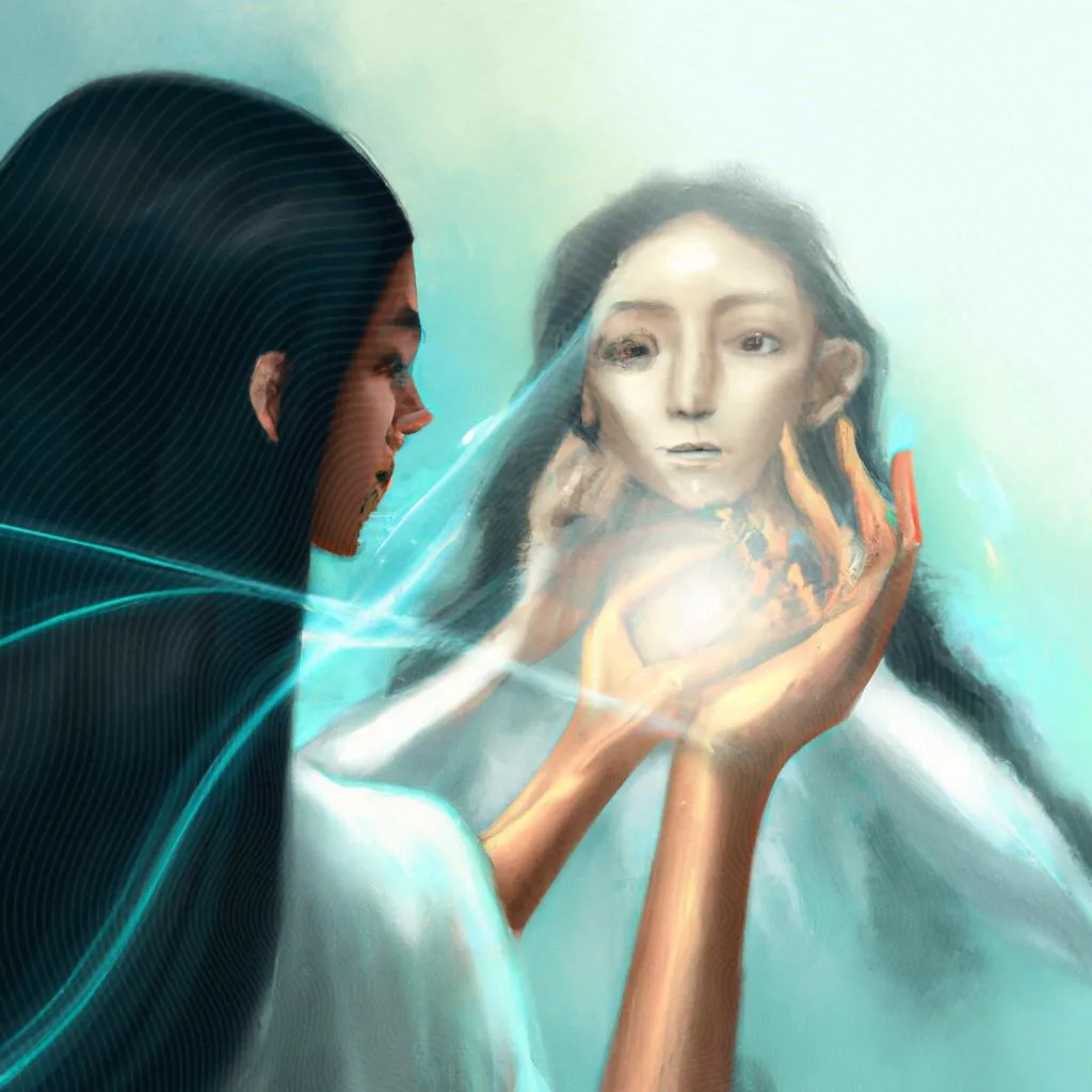 uma ilustração gráfica de afeição dos espiritos por certas pessoas