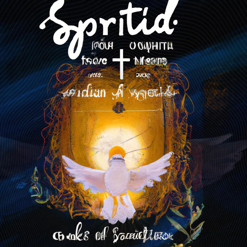 Espirito Santo: Letras de Cuidado e Proteção 3 uma ilustração realista de espirito santo cuida de mim letra