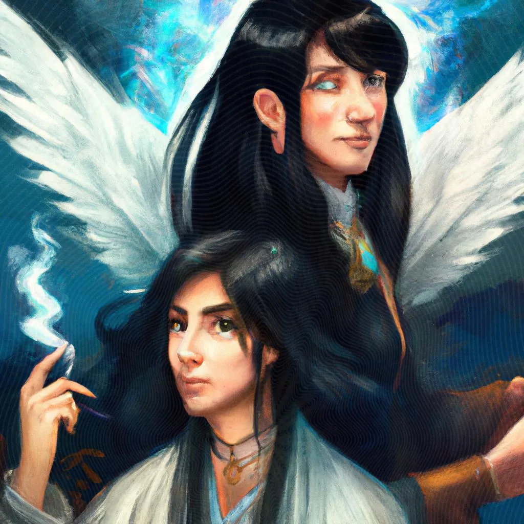 uma pintura figurativa de espirito santo eyshila e fernanda brum