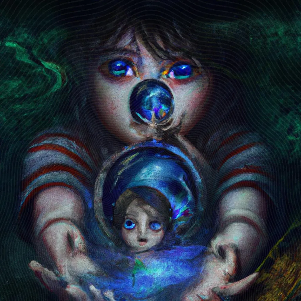 uma cena gráfica de filhos deficientes na visao espirita