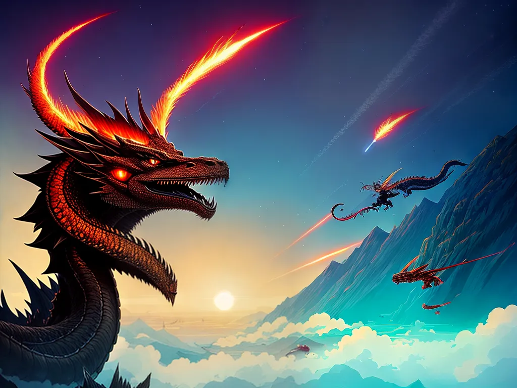 fotografia sonhar com dragao preto vermelho chines komodo
