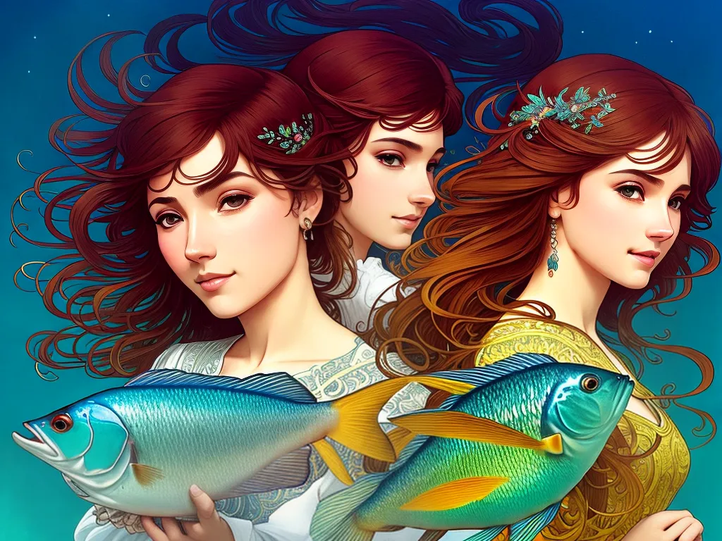 ilustracao Peixes combina bem com os signos de Cancer Escorpiao e Touro. Seu par perfeito pode ser alguem que seja sensivel romantico e que valorize a conexao emocional em um relacionamento