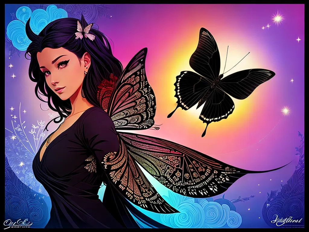ilustracao Simbolismo da Borboleta Preta na Espiritualidade
