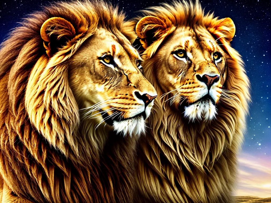 ilustracao descendente em leao veja as qualidades do seu par perfeito