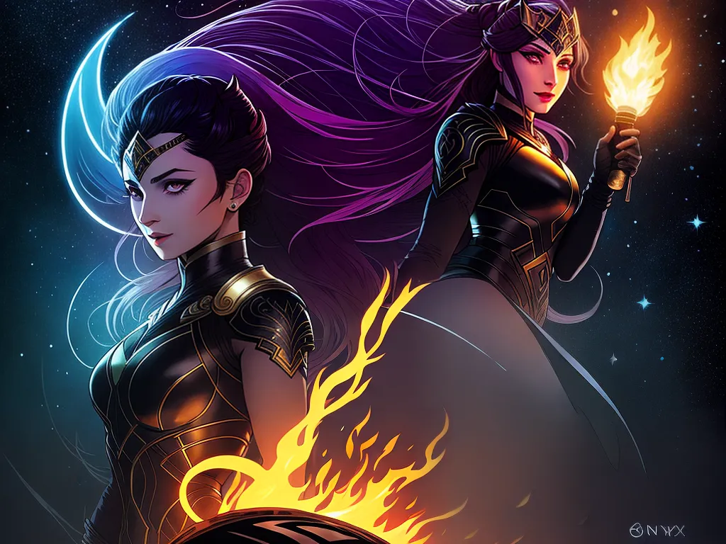 ilustracao deusa nyx quem e o que representa quais suas lendas