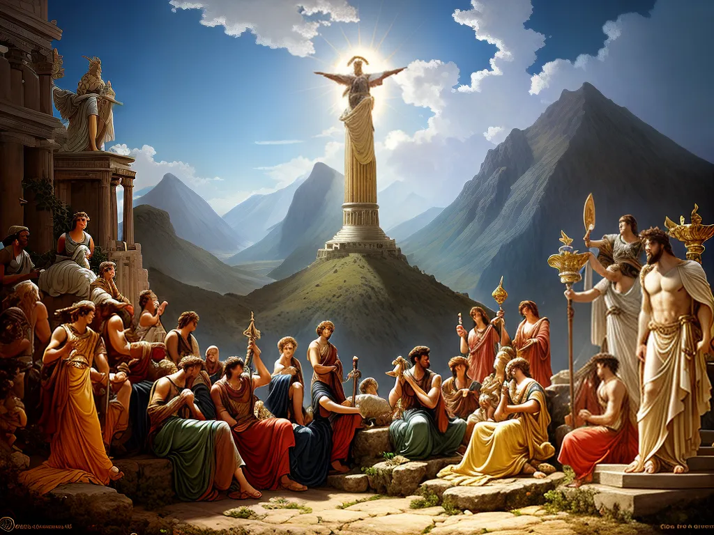 Desvendando a Mitologia Grega: Origens Divinas 4 ilustracao historia dos deuses gregos conheca a origem da mitologia