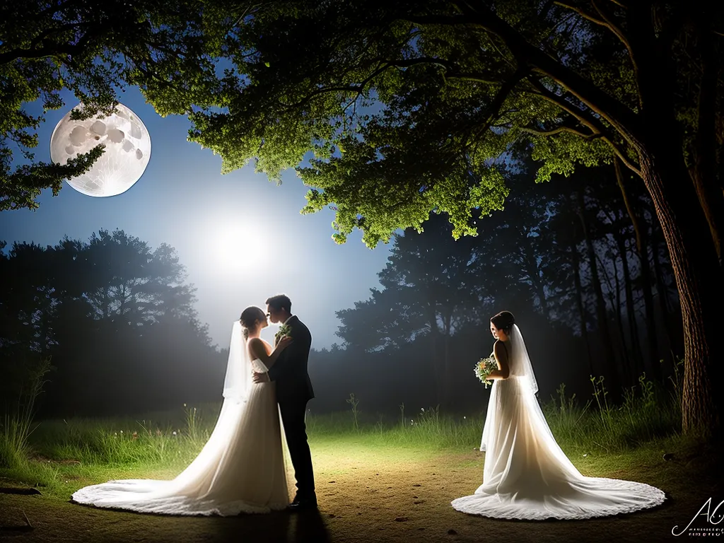 Magia e Romance Sob a Lua Cheia. 4 ilustracao lua cheia no casamento
