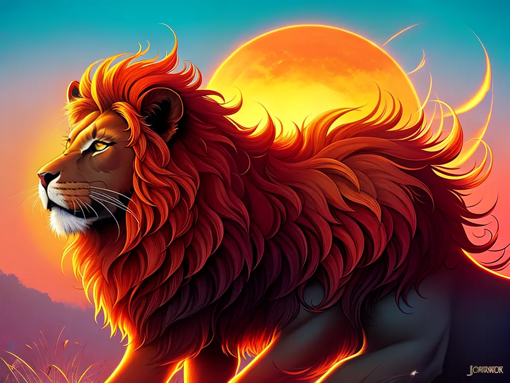 Leão: Espiritualidade e Personalidade Ardente 4 ilustracao sol em leao descubra tudo sobre esse signo