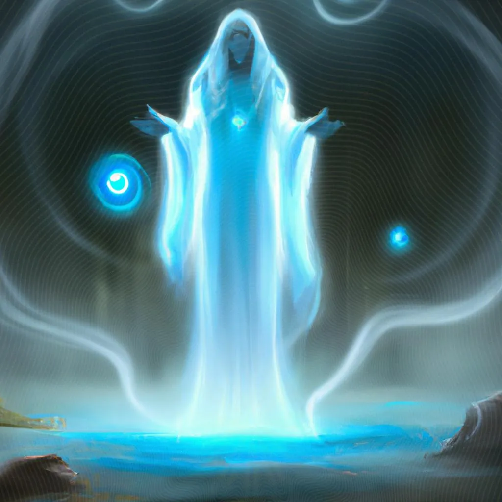 um esquema ilustrado de medium que ve espiritos
