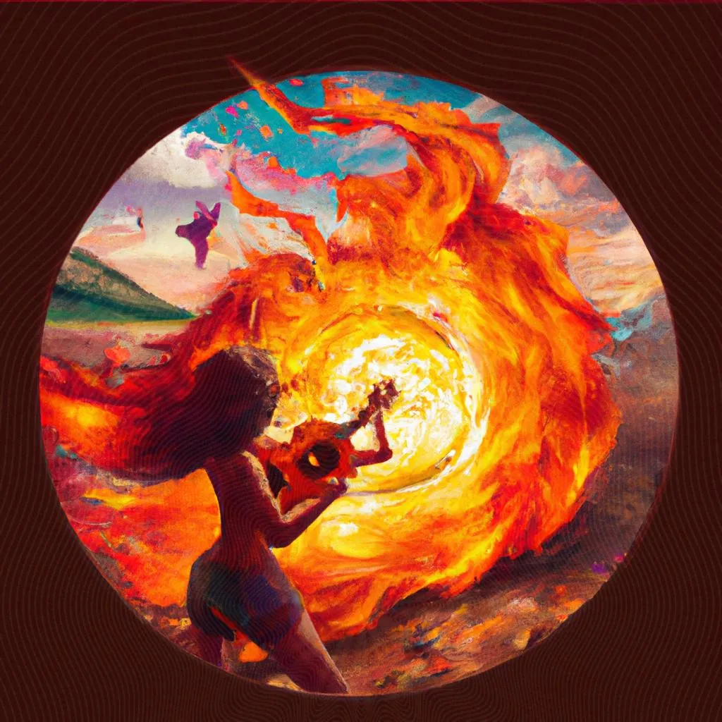 uma imagem em 3D de musica espirito espirito que desce como fogo