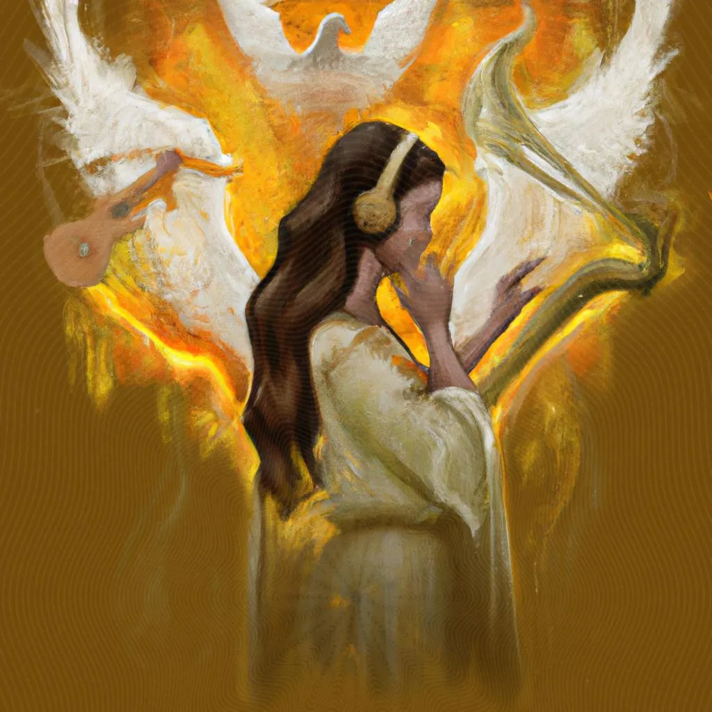 uma pintura figurativa de ouvir a musica espirito santo