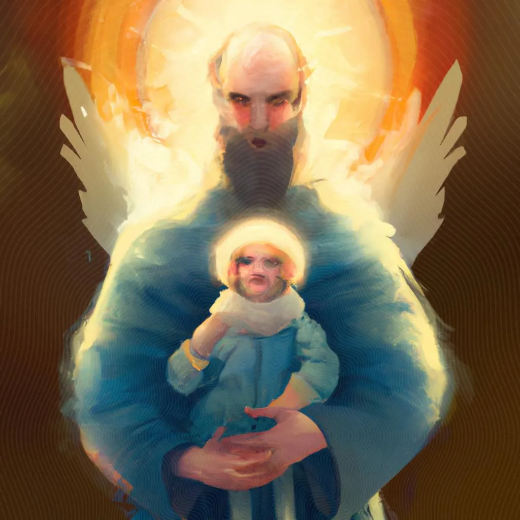 uma imagem estilizada de pai filho e espirito santo significado