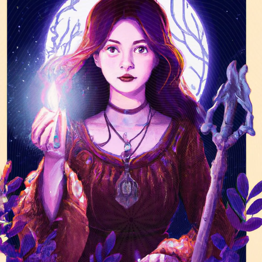 uma arte em gravura de wicca e espiritismo