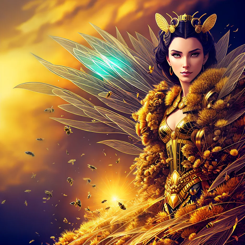 Fotos abelha rainha ouro trono favos