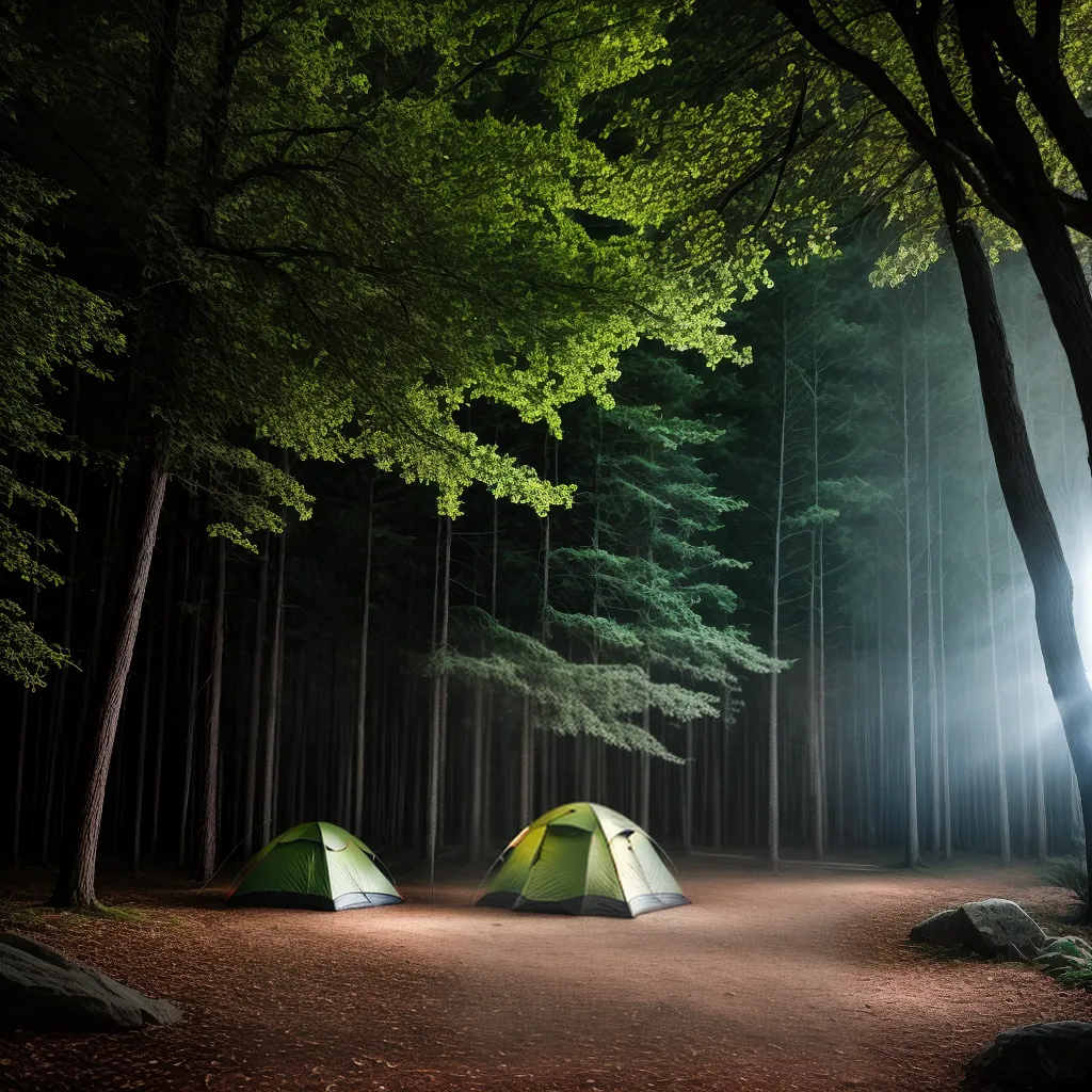 Desvendando os Gemidosos da Noite: O Que Significa Sonhar com Lamentos em Acampamentos? 2 Fotos acampamento floresta lua gritos medo