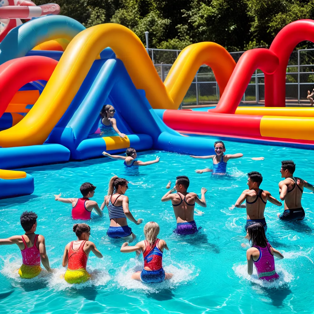 Fotos amigos piscina ondas diversao sol