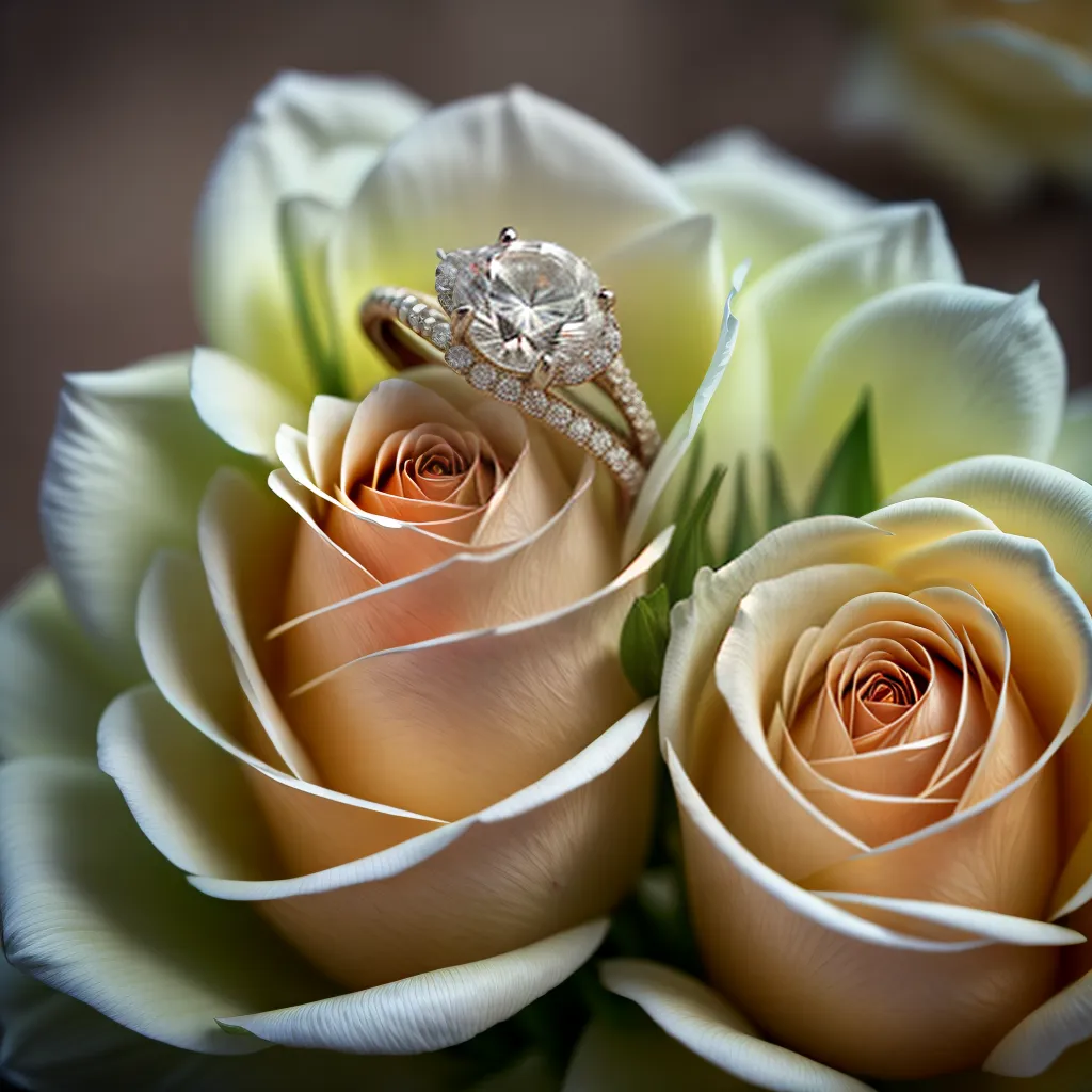 Fotos anel no meio das rosas