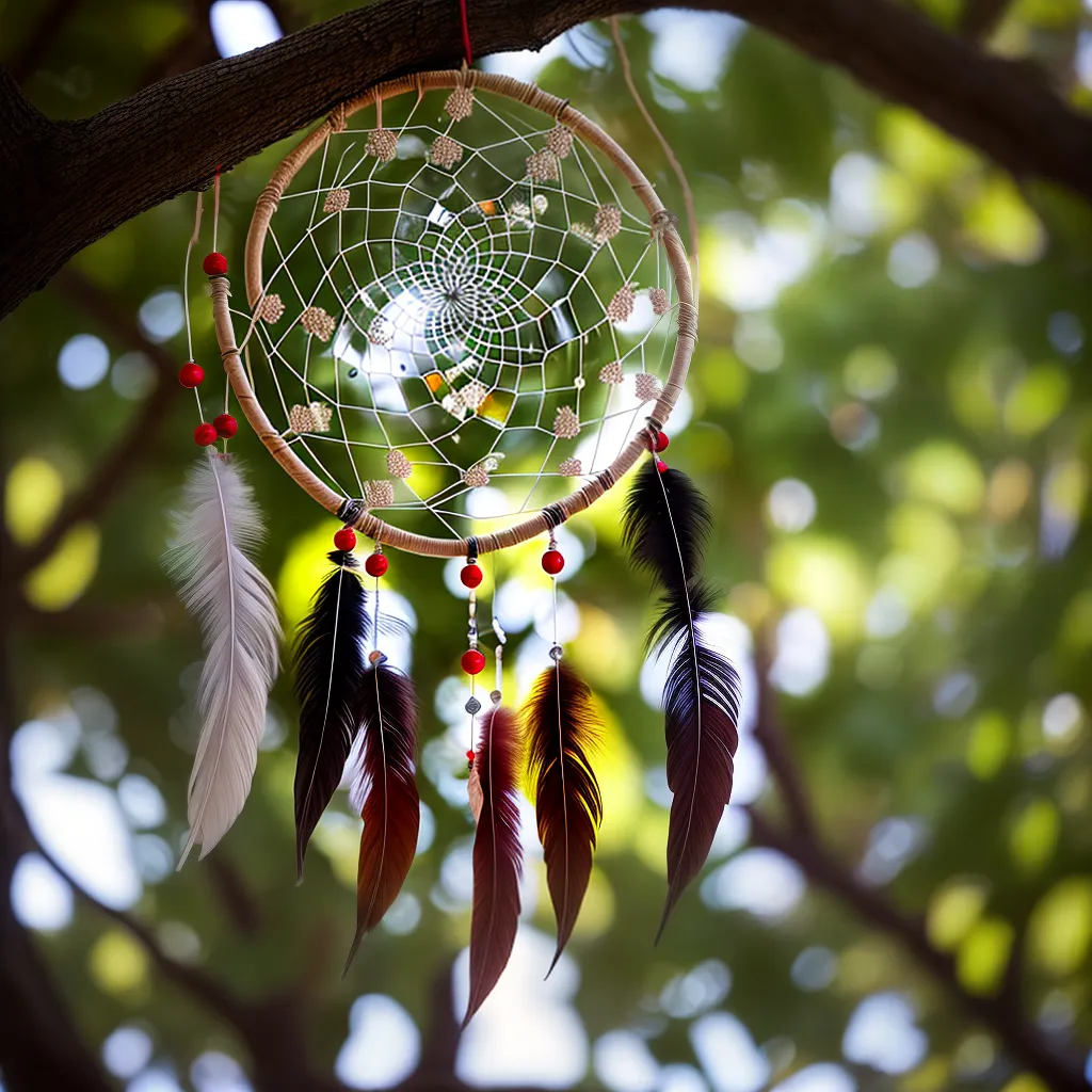 Desvendando a Simbologia dos Sonhos: Mistérios e Revelações 4 Fotos apanhador sonhos arvore penas beads 1
