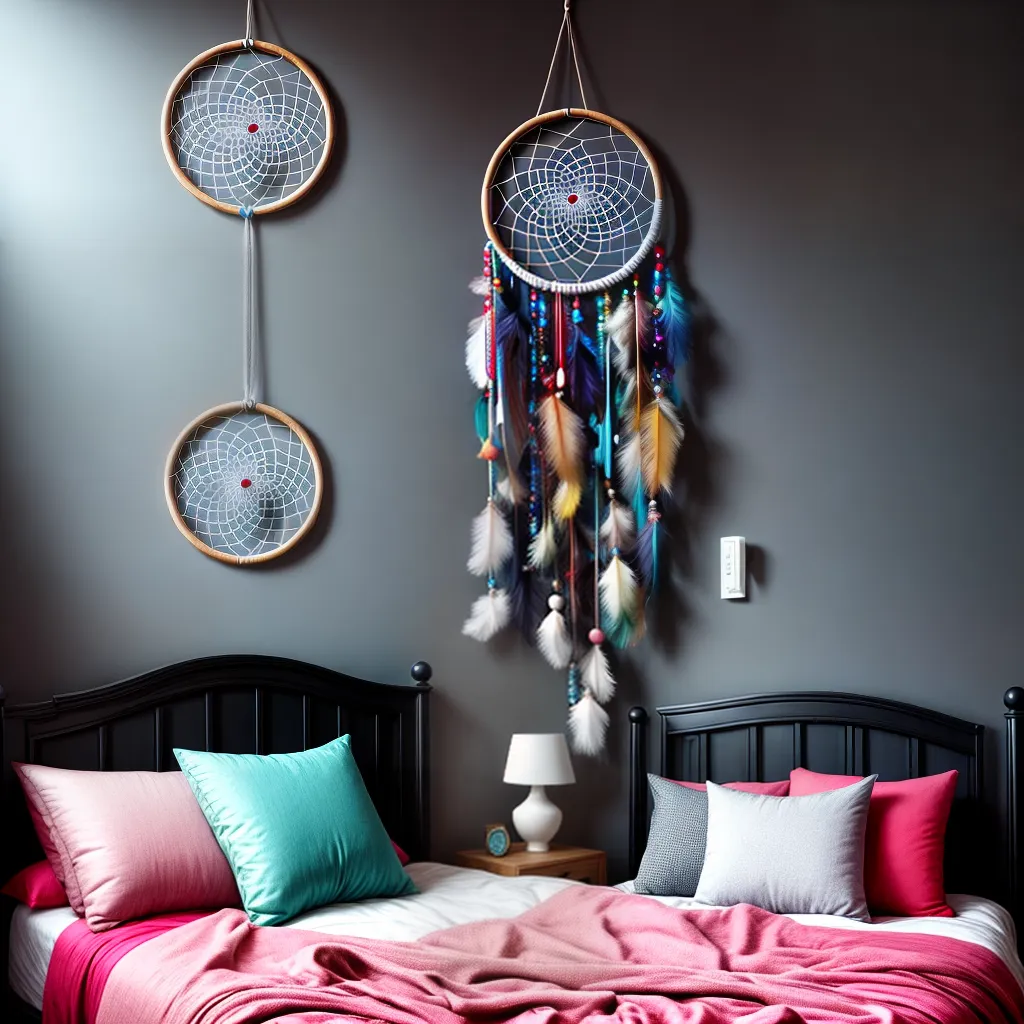 Diversidade Onírica: Explorando os Variados Significados por Trás dos Sonhos 3 Fotos apanhador sonhos cama colorido 12