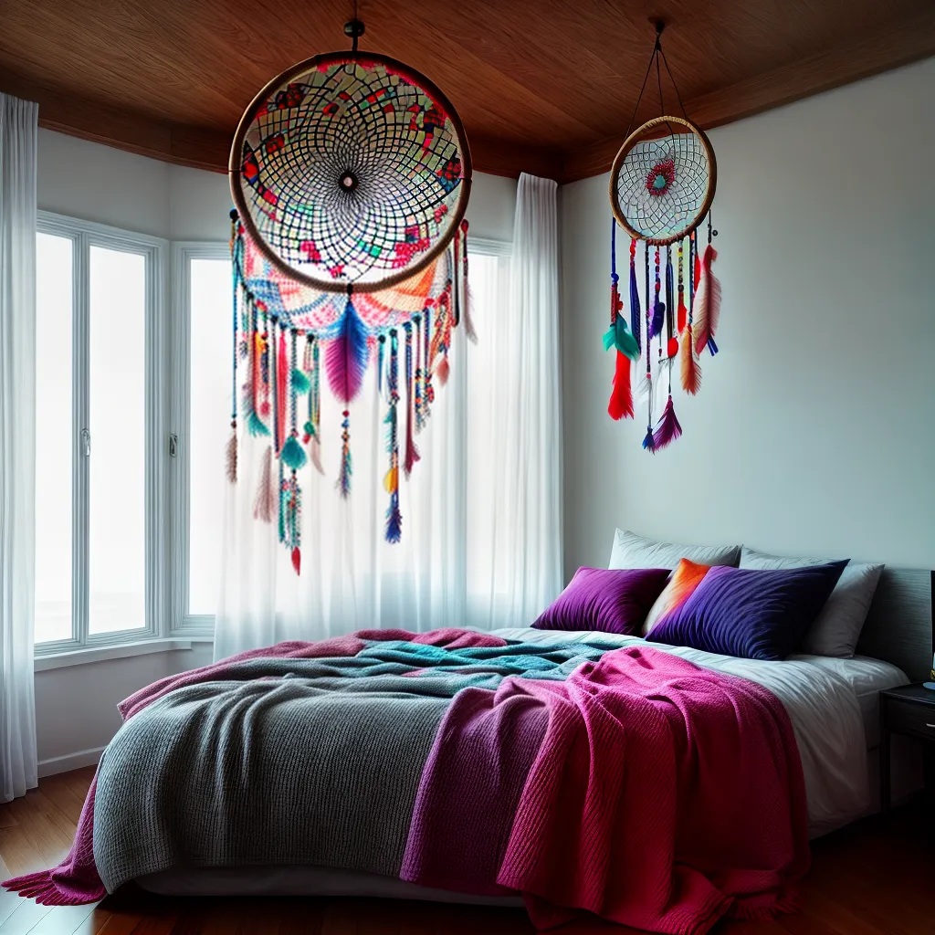 Fotos apanhador sonhos cama cores self