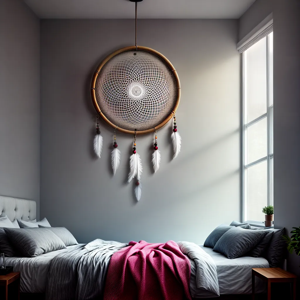 Fotos apanhador sonhos luz cama 3